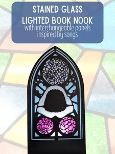 Stained Glass Style Book Nook | Interchangeable Panels