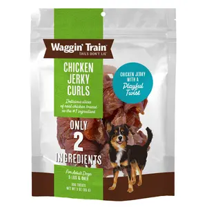 Waggin' Train Chicken Jerky Curls Dog Treats, Made with 100% Real Chicken Breasts, Two All-Natural Ingredients, High Protein Dog Treat, Easily Digestible for Big or Small Dogs