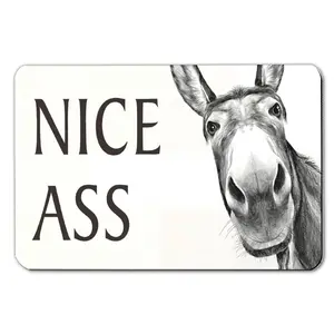 Donkey-patterned bathroom mat, diatomaceous earth bathroom mat, non-slip shower mat with donkey pattern, made of diatomaceous earth material, super absorbent, quick-drying and absorbent.