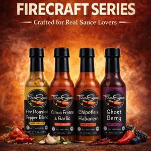 Fresco Sauce Hot Sauce Lover 4 Pack Gift Box - Fire Roasted Pepper Blend Citrus Fresno & Garlic Chipotle & Habanero Ghost Berry All Natural Gluten Free Vegan 5 oz Bottles Spicy Dip Flavor