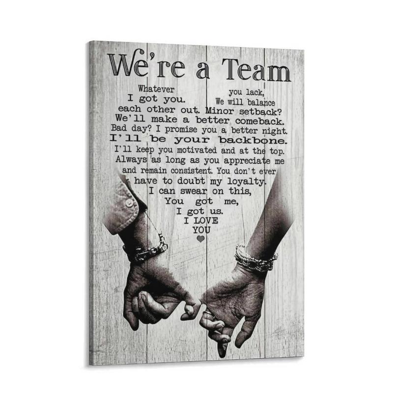 We're A Team Couple Poster Gift for Him, Her, Husband Wife Valentine's Day gift Birthday Anniversary Couple Lover Poster Canvas Print Wall Art Home Decor Picture for Bedroom LivingRoom