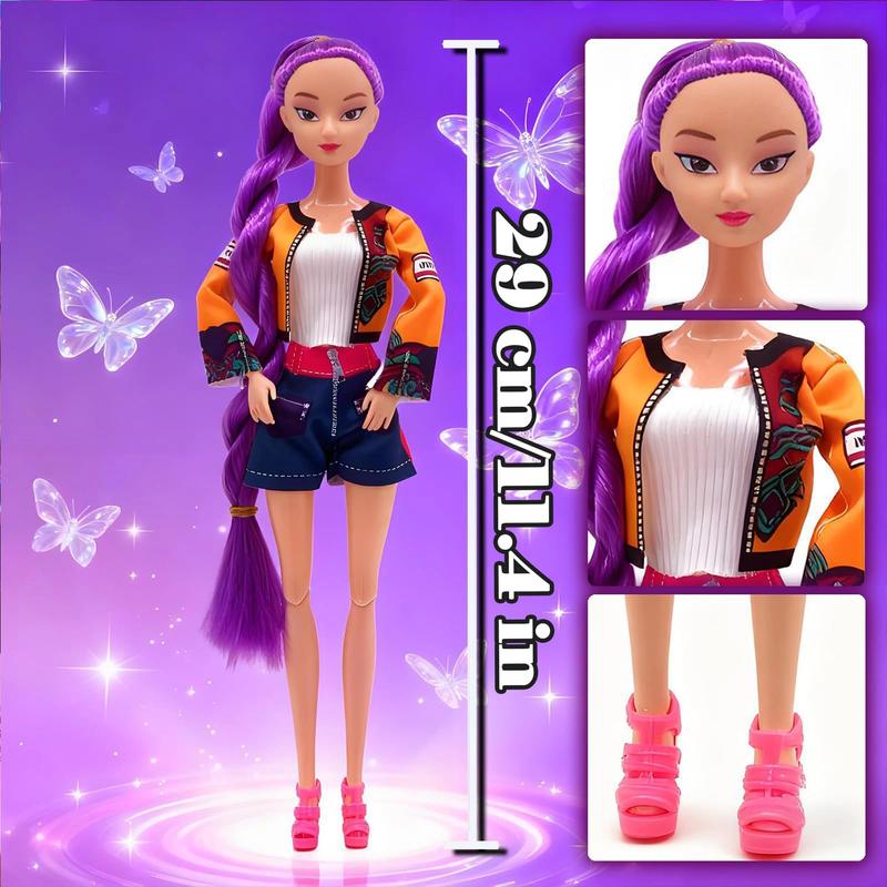 【New Year Gift】Kpop Dolls 11.5 Inch 12 Joints Movable Anime Action Figures | Rumi/Mira/Zoey Collectibles | Desk Display Playable Dolls for Fans & Kids