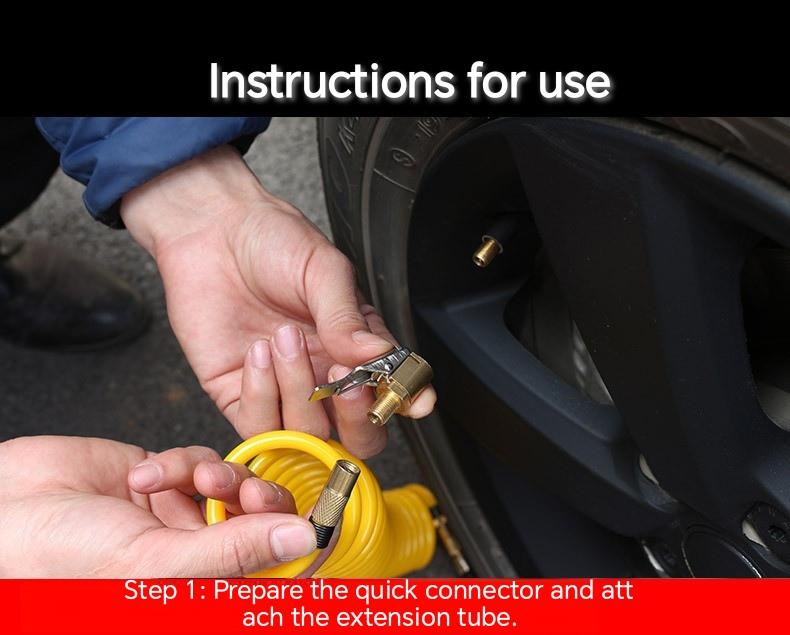 Tire Air Chuck with Clip Adapter, Brass Locking Tire Inflator Hose Adapter, Car Tire Inflator Nozzle Connector for Vehicle, Automotive Tire Inflator Tire Air Chuck with Clip Adapter, Brass Locking Tire Inflator Hose Adapter, Car Tire Inflator Nozzle Connector for Vehicle, Automotive Tire Inflator