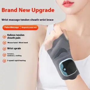Upgraded Hand Massager with Heat - 5 Modes & 9 Levels for Arthritis & Wrist Pain Relief, Portable Electric Hand Relaxation, Cordless Rechargeable Heated Wrist Wrap for Home Office Travel, Voice Prompt Adjustable Strength, Self-Care Gift for Women Men Mom