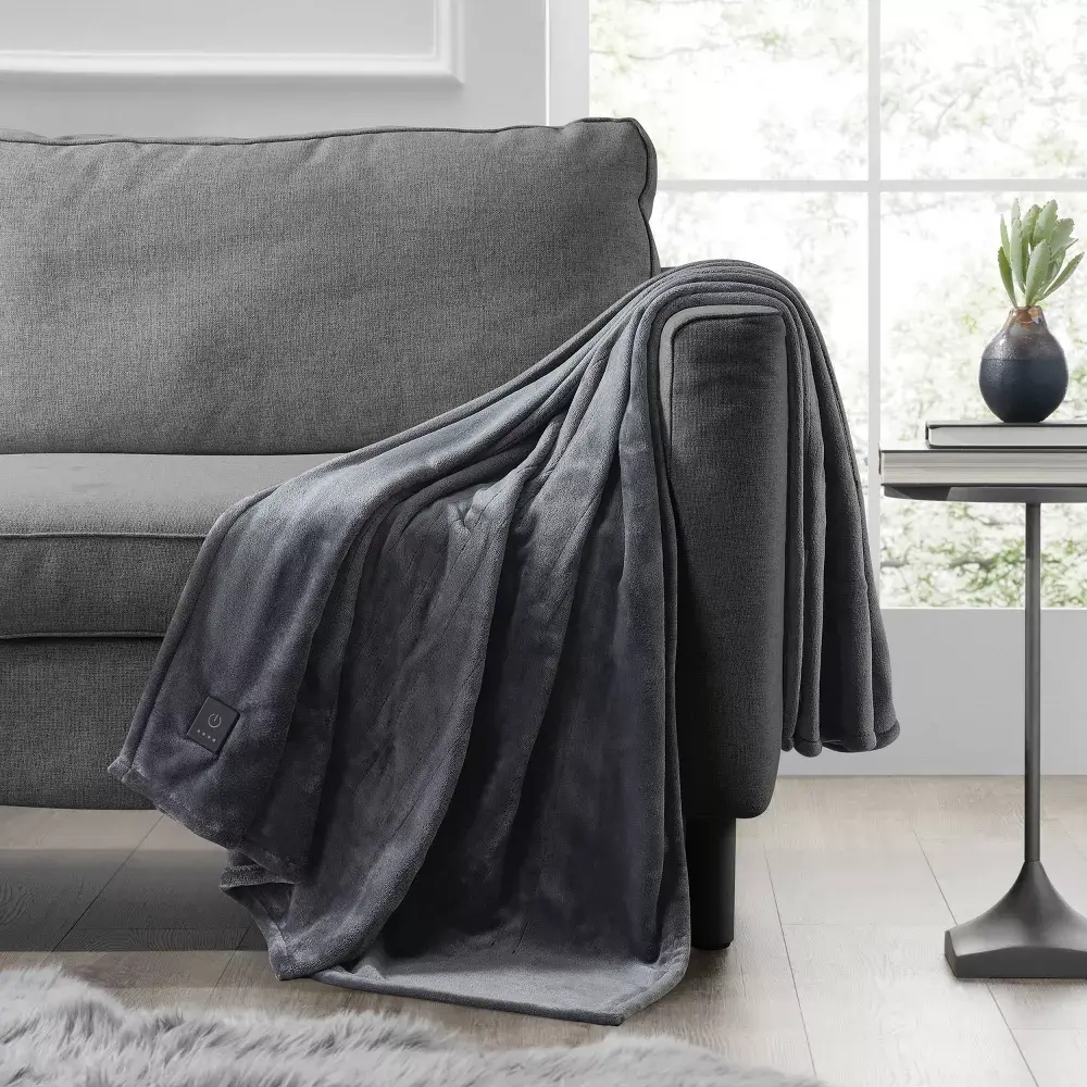 Brookstone Heated Plush Throw
