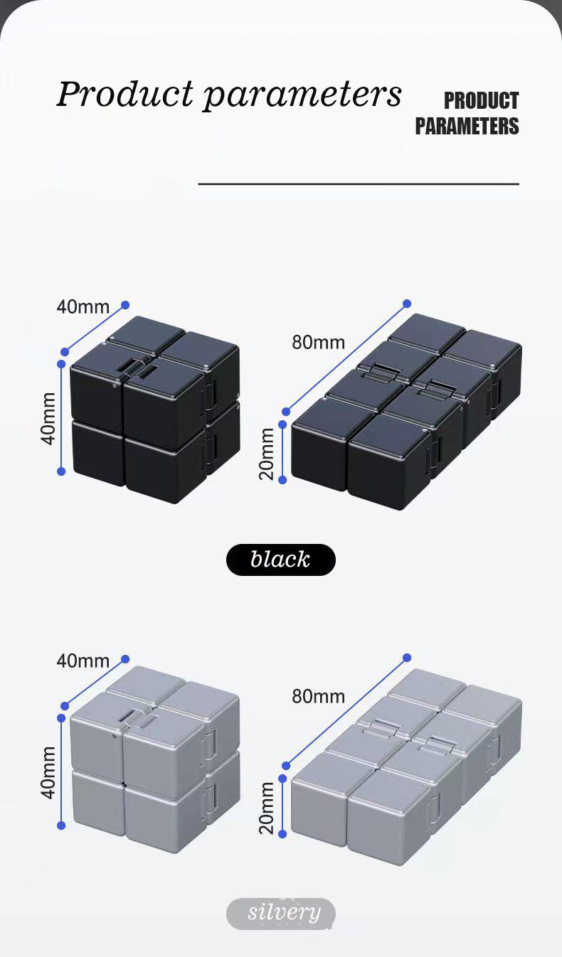 Fidget Cube New Version Fidget Finger Toys Metal Infinity Cube Prime for Stress and Anxiety Relief /AHDH Ultra Durable Sensory Gifts for Adults
