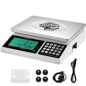VEVOR Industrial Counting Scale,  , 30 kg x 1 g, Digital Scale for Parts and Coins, g/kg/lb Units, Electronic Gram Scale Inventory Counting Scale Kitchen Jewelry Scale with RS232 Port and LCD Screen Measuring Set