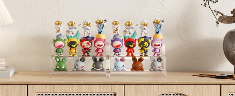 Lifewit 3 Tier Clear Display Stand with Interlocking Panels, Multi-Purpose Acrylic Organizer for Perfume, Skincare, Makeup & Dessert