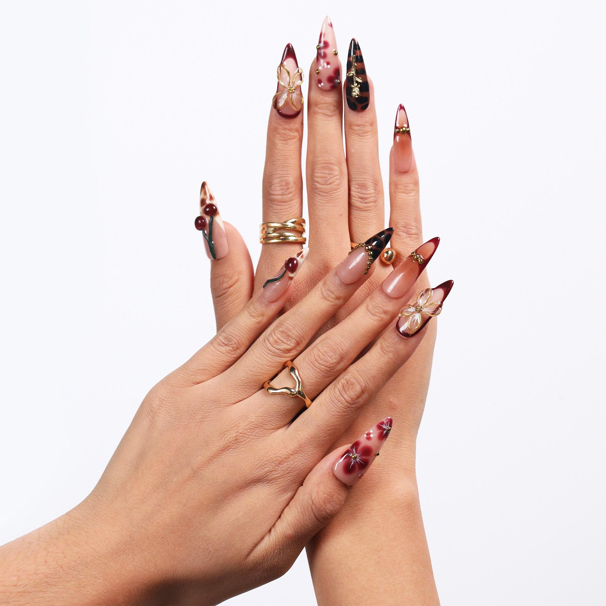 NailVesta STILETTO COLLECTION – 100% Handcrafted 3D Press-On Nails | Reusable, Long-Lasting, Salon-Quality NailVesta STILETTO COLLECTION – 100% Handcrafted 3D Press-On Nails | Reusable, Long-Lasting, Salon-Quality