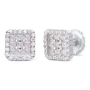 MOISSANITE Northern Ice Cartel Iced Out Earrings - 925 Silver - 7mm