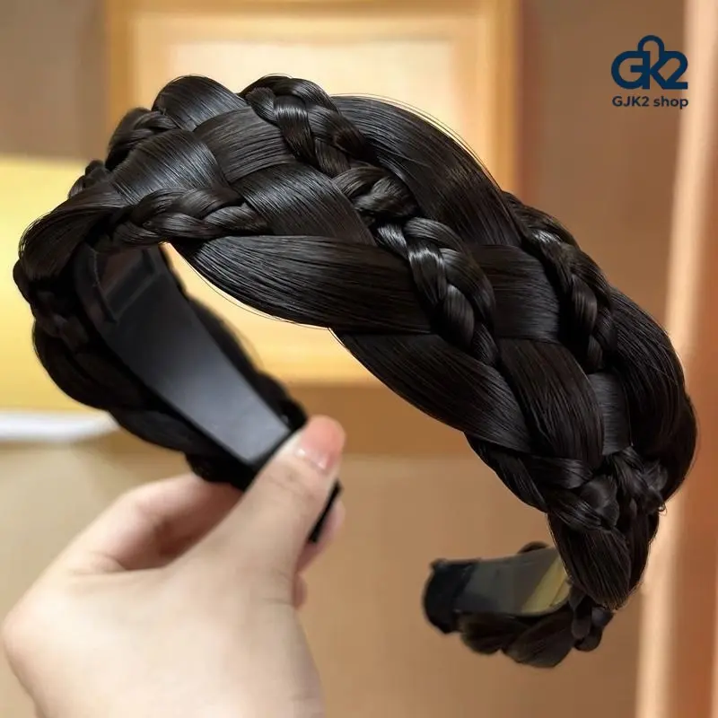 Six-Strand Braided Crown Hairband for Women, Non-Slip Teeth Inside Wig Braid Headband, Elegant Faux Braid Twisted Hair Hoop, Comfort Durable Hair Accessories for Daily, Formal Party, Halloween & New Year Outfit