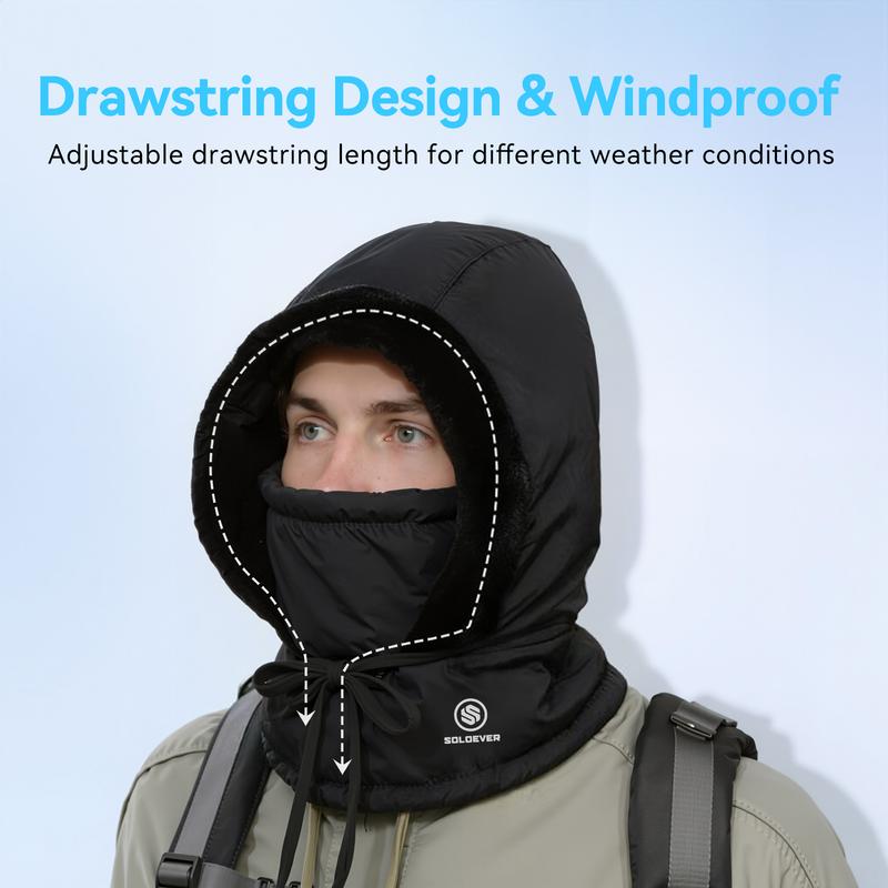 SOLOEVER 3-in-1 Thermal Hat Plush Balaclava Windproof Waterproof Adjustable Fit for Men Women Unisex Design Ideal for Outdoor Activities Ideal Gifts for Christmas outdoor winter warm hat cold