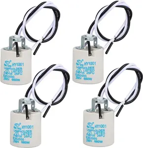 YI LIGHTING DIY Ceramic E26 Light Socket Kit – Heavy Duty, Heat-Resistant Porcelain Lamp Holder with 12" Leads – Perfect for Industrial Pendants, Repairing Fixtures & Custom Lighting Decor