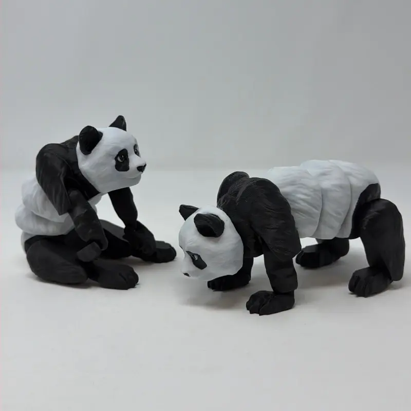 Unisex 3D Printed Flexi Panda Bear Stress Relief Fidget Toy - Poseable Joints, Smooth Movement, 13+ Years, Animals & Nature Themed, Gentle Play, Lifelike Texture, for Panda Enthusiasts