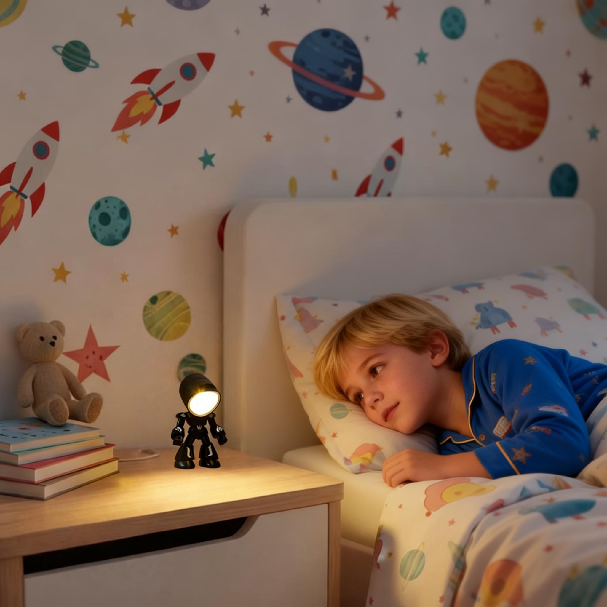LED Mini Robot Night Light with Magnetic Base, Cute Cartoon Design Companion Table Lamp for Kids, Creates a Cozy Bedroom Atmosphere, Perfect as a Birthday Gift, Valentine’s Classroom Gift, or a Unique Gift for Children.Valentine's Day gift