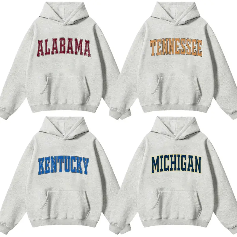 Retro-style college hoodie – black and white, unisex classic fleece hoodie with a classic sporty look, perfect for casual layering, by Valley State Co