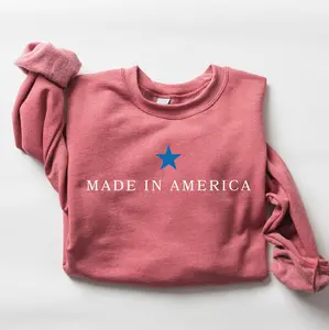 Womens American Crewneck Sweatshirt, Cute Womens USA Sweatshirt, Funny 4th of July Sweatshirt, Patriotic Sweatshirt, Red White and Blue