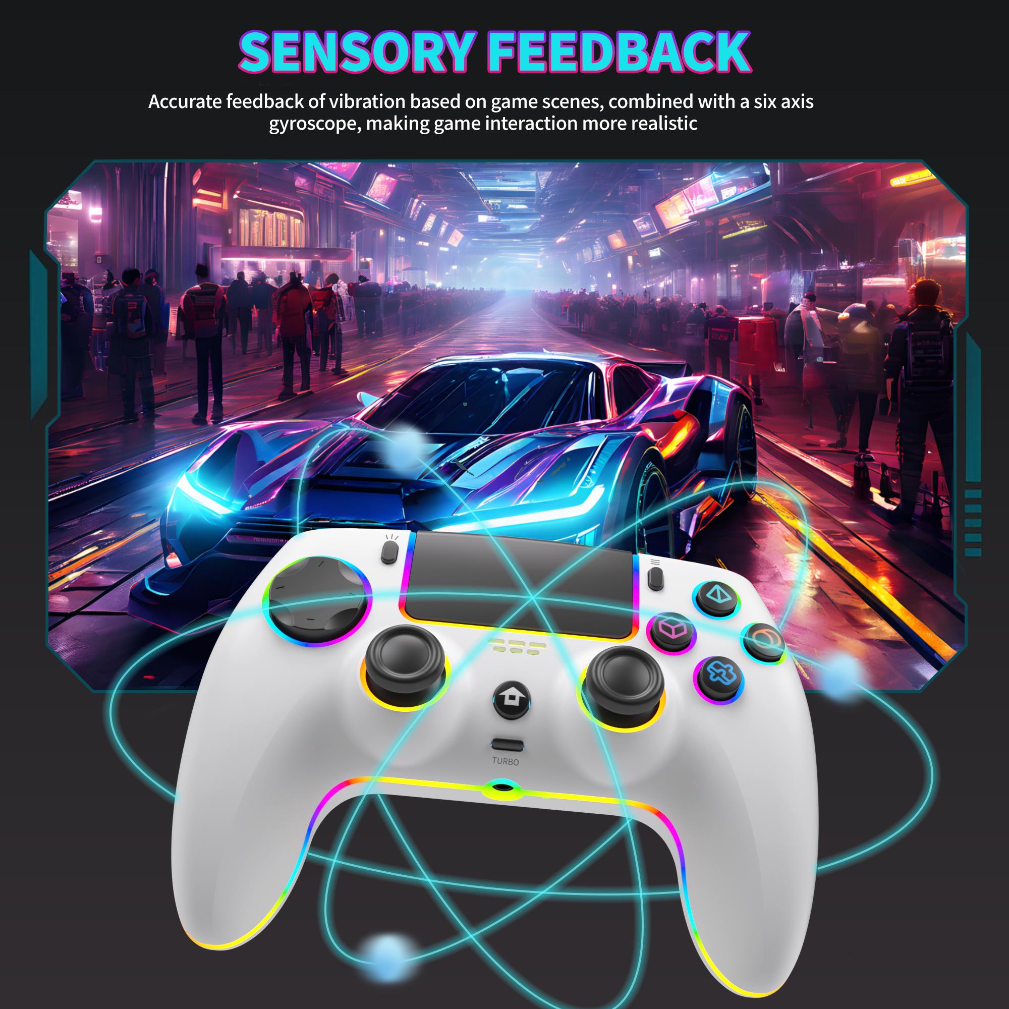 Wireless PS-5 Hall Effect Controller for PlayStation5，PC  Equipped with Anti-Drift Technology, Bluetooth 5.0, 2 Macro Back Buttons, Touchpad, 6-Axis Gyro, Turbo Function & 3.5mm Jack