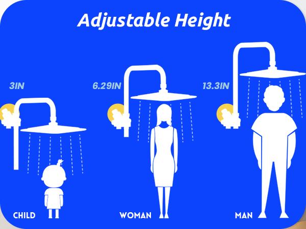 Ryamen Dual Shower Head | 8" Rainfall + Handheld | Adjustable Height | High Pressure | Luxury Standing Showers