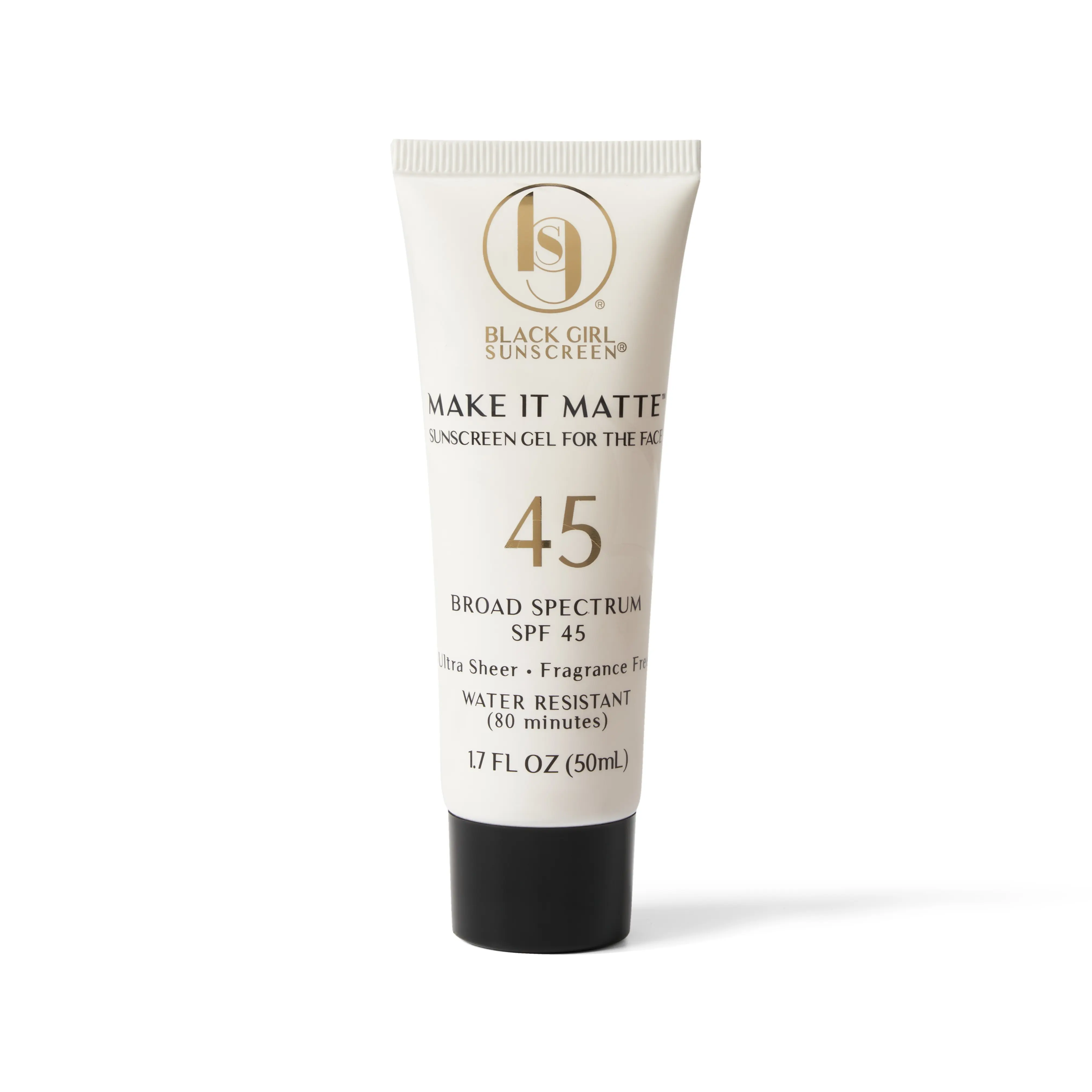 Black Girl Sunscreen Make It Matte SPF 45 Vegan Facial Sunscreen Gel - Lightweight, Moisturizing SPF Makeup with Aloe Vera, Avocado, Jojoba Oil, Shea, Coconut, Hydrating for Face Care, Youth