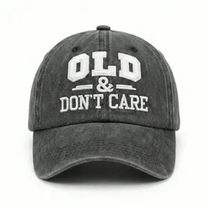 Funny OLD & DON'T CARE Cap â€“ Retro Distressed Adjustable Hat for Men & Women trucker classic baseball bitter f