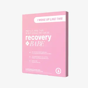 Recovery Babe "I woke up like this" Pre-Cut Nose Tape - Pink, Breathable, Easy Application for Post-Surgery, Beauty Sleep, Travel, Workouts, Everyday Routines - 10 Sheets, 20 Applications