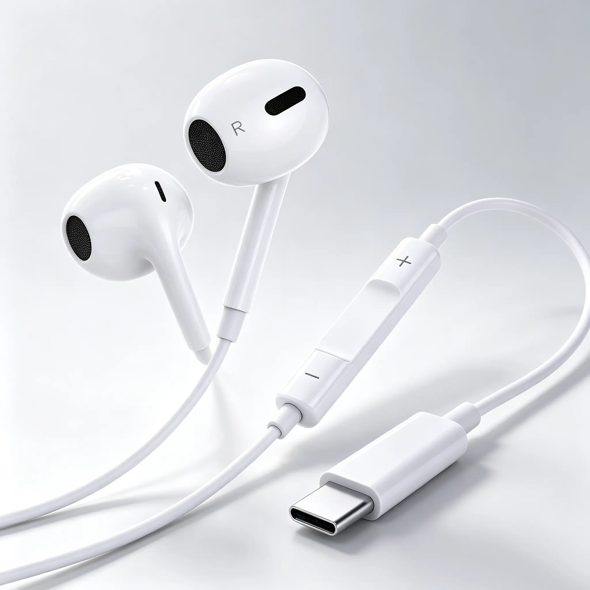 Type-C Wired In-Ear Earphones with Hi-Fi Clear Sound, Built-in Remote Control & Mic, Comfortable Stereo Headphones Compatible with USB-C Phones, Tablets