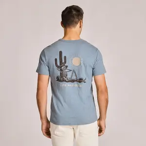 Men's Life was Good Cowboy Skull Short Sleeve Slub Slim Fit Tee