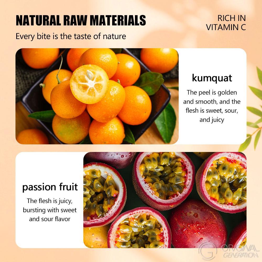 BOGO Quadruple VC Passion Fruit Cocktail Tea 2 Cartons (1 Carton 154g 22g×7packs)×2 Caffeine Free Lemon Kumquat Tea With Freeze Dried Lemon Passion Fruit And Kumquat