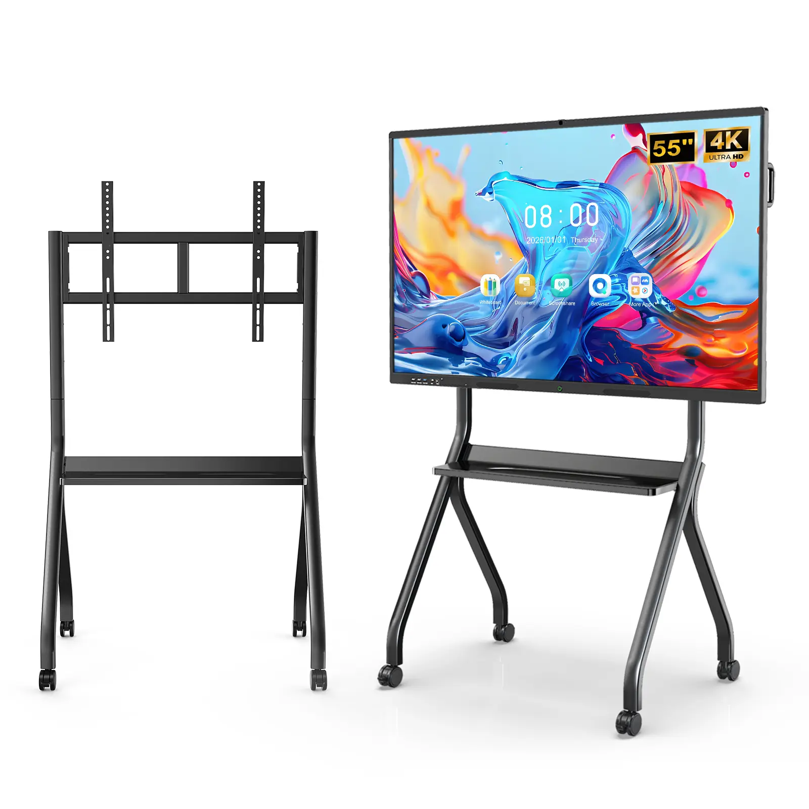 MWE Smart Board,Electronic Interactive White Board with 4K Touchscreen Display Built in UHD Camera Open App Ecosystem Digital Whiteboard for Business Office Classroom Home