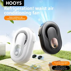 HOOYS Portable Silent Mini Bladeless Electric Fan,Adjustable 5-speed Suspended Waist Fans, Smal!Phone Cooling Fan, Personal Fan, Rotating BodyFan Suitable for Outdoor Travel fathersdaygift 2026 New Model