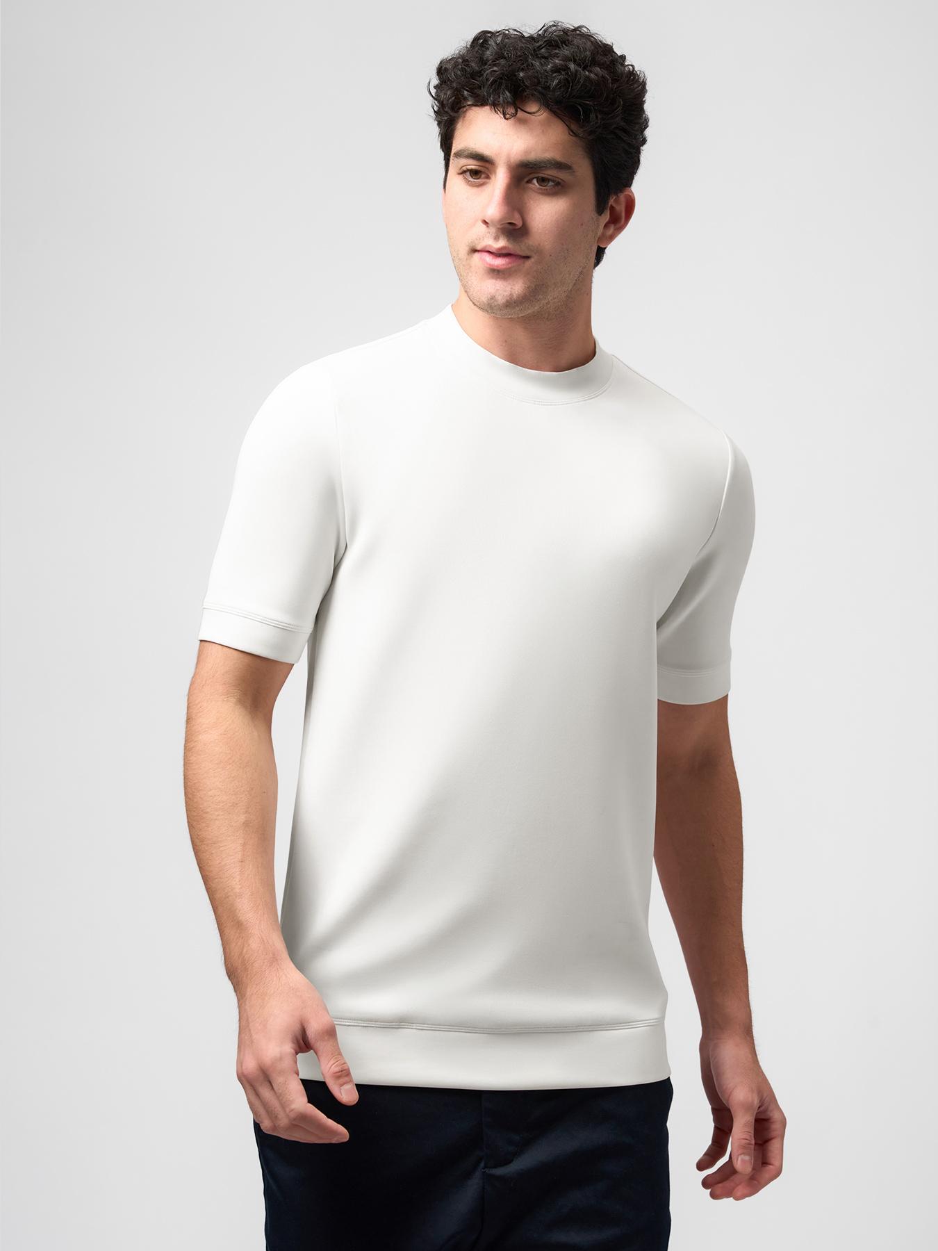 Fioboc Men's Modal Crewneck T-Shirt - Slim Fit Top for Business Casual and Sports