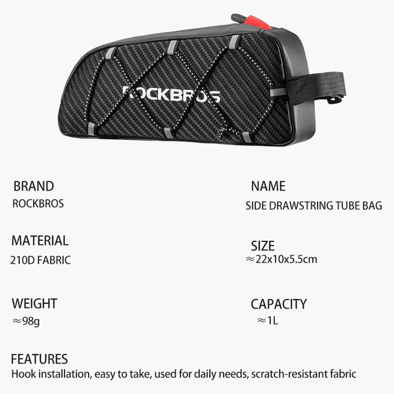 ROCKBROS Top Tube Bike Bag Bicycle Front Frame Bag Bike Accessories Pouch Compatible with iPhone 14/13/12 Pro Galaxy S22/S21