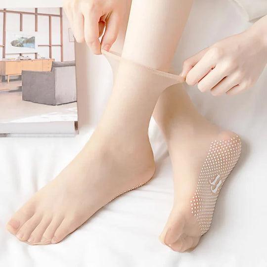 Invisible Slip-resistant Crystal Silk Socks Ultra-fine Breathable Non-slip Design High Elasticity All-match Fashion for Women