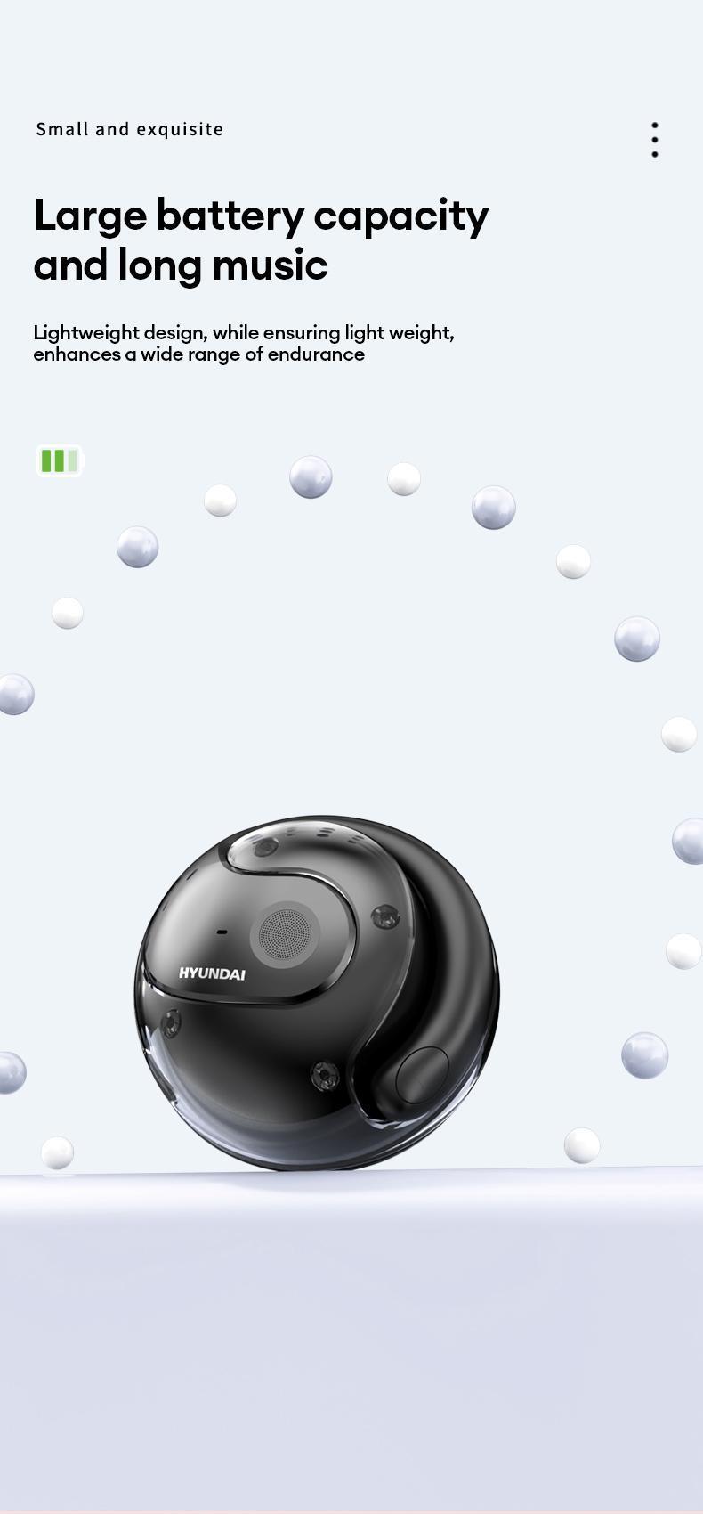 HYUNDAI T26 PRO Wireless Translation Headphones with Bluetooth 5.4 Stereo Headset Supports 169 Language Translation Chargeable Automatic Connection Noise Reduction Waterproof Sport Headphones for Music & Calls