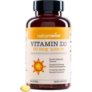 NatureWise Vitamin D3 2000iu (50 mcg) 1-Year Supply for Immune Support, Healthy Muscle Function, and Bone Health - Non-GMO, Gluten Free in Organic Extra Virgin Olive Oil, (Mini Softgel), 360 Count