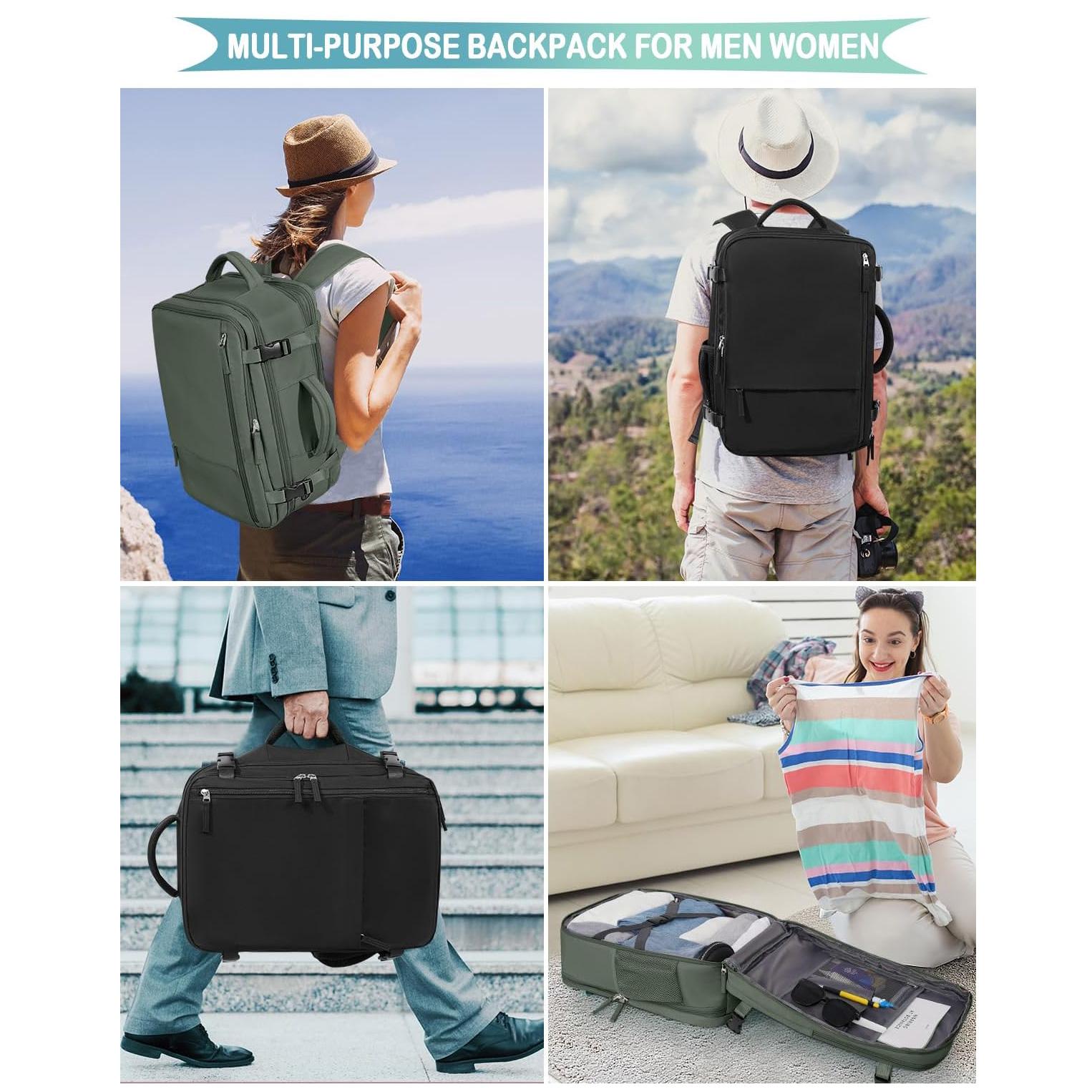 Simple Multi-Compartment Business Laptop Travel Bag Lightweight Zipper Luggage Backpack, Preppy Backpack, Large-Capacity Men’s Casual Travel Backpack, Women’s Computer Backpack, High School and Middle School Student Backpack, College Student Backpack