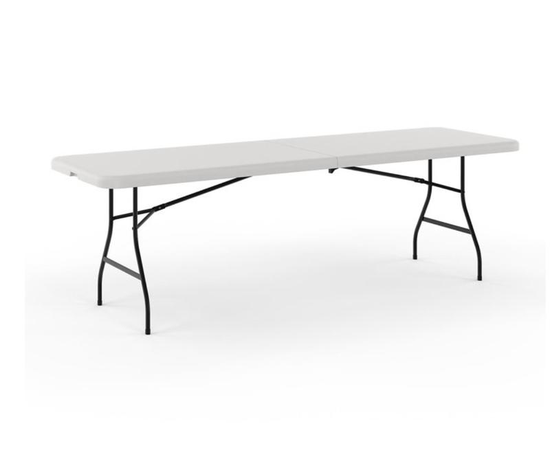 8' x 30" Heavy Duty Plastic Folding Table White Granite (79233/54273)