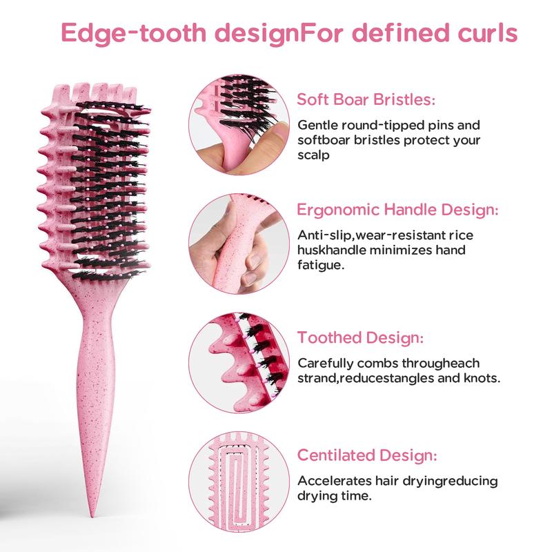 2026 Curly Hair Brush, Curl Defining Brush, DefiningBrush for Detangling Shaping and Defining Curls, LessPulling,Reduces Frizz, Effortlessly DefinedCurls,Waves&Coils, Defining Curls for Women,Men,Wet&Dry Hair