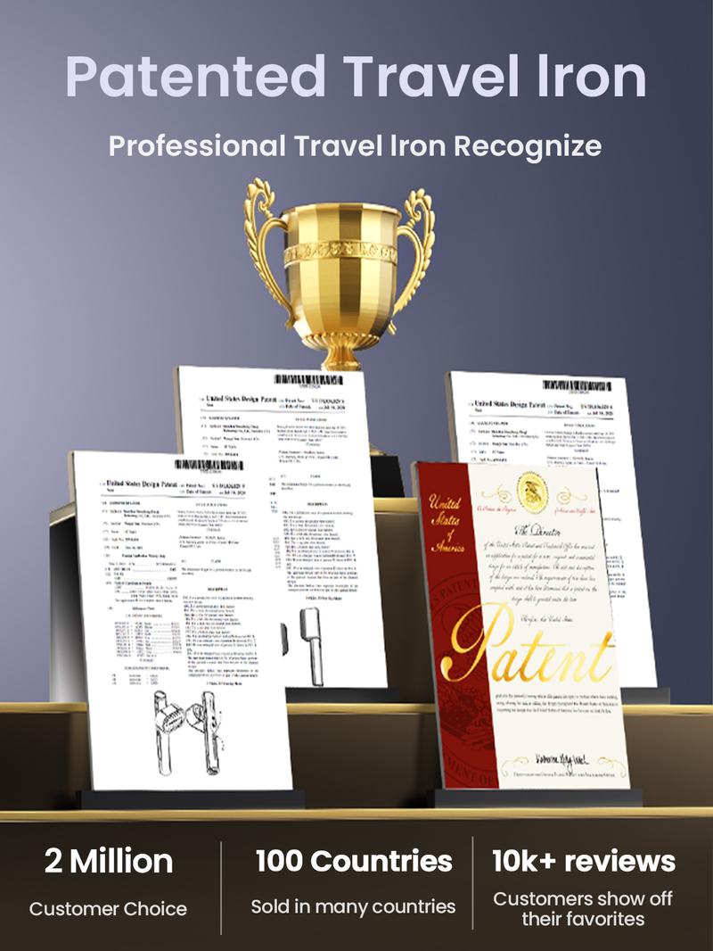 Jack ＆ Rose Steamer for Clothes, 100-240V Wide Voltage, 15s Fast Heat Up ,Steamer Iron 2 In 1, Large Ceramic Heat Panel, Portable for Global Travel,Household Appliances clothes iron