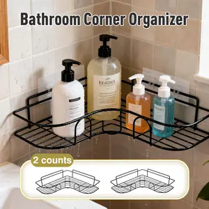 2 Counts Bathroom Corner Organizer, Scratch Resistant for Long-Term Daily Application