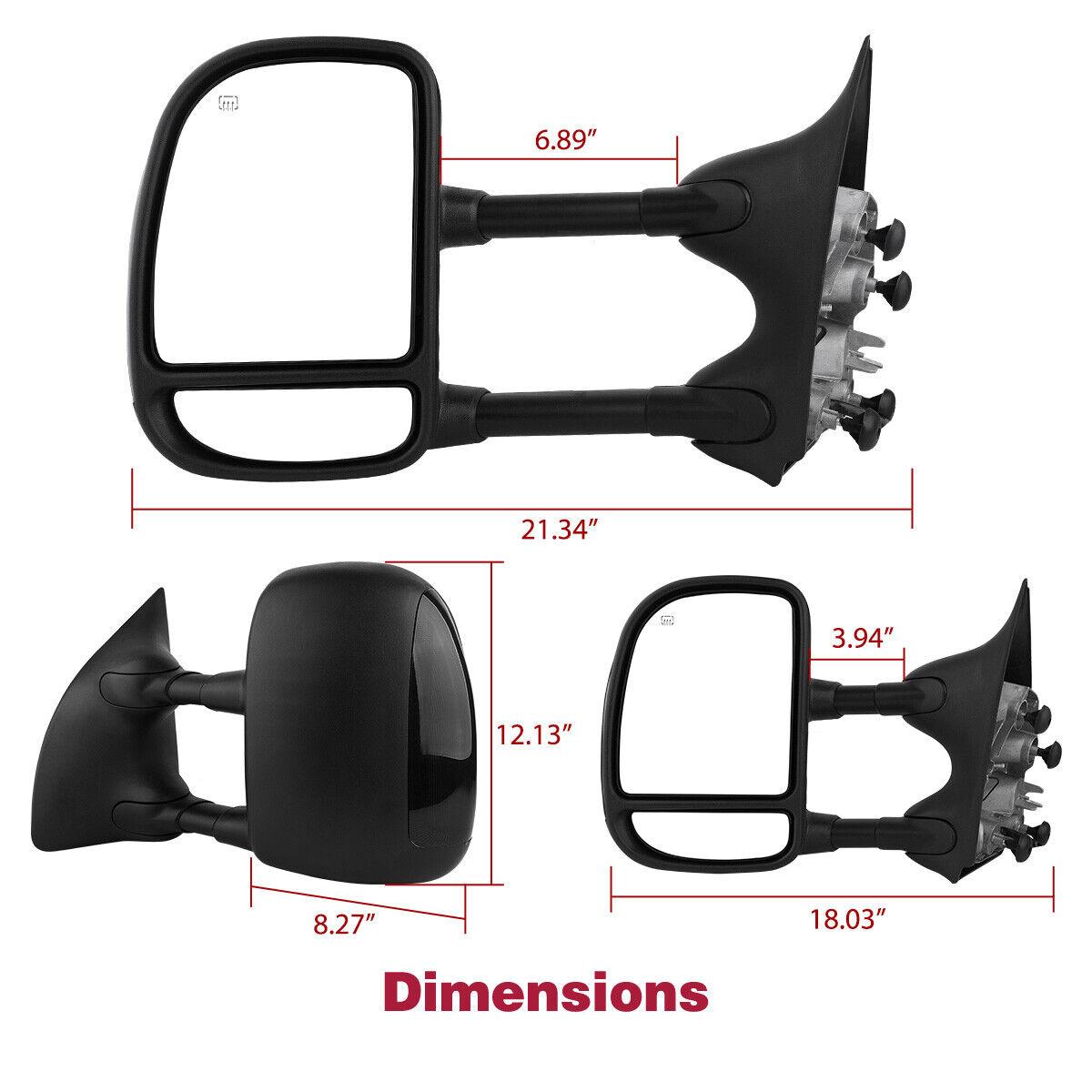 YITAMOTOR Tow Mirrors Compatible with 1999-2007 Ford F250 F350 F450 F550 Super Duty, 2001-2005 Ford Excursion Power Heated LED Signal Light Pair YITAMOTOR Tow Mirrors Compatible with 1999-2007 Ford F250 F350 F450 F550 Super Duty, 2001-2005 Ford Excursion Power Heated LED Signal Light Pair
