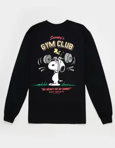 RIOT SOCIETY x Peanuts Snoopy's Gym Club Mens Long Sleeve Tee