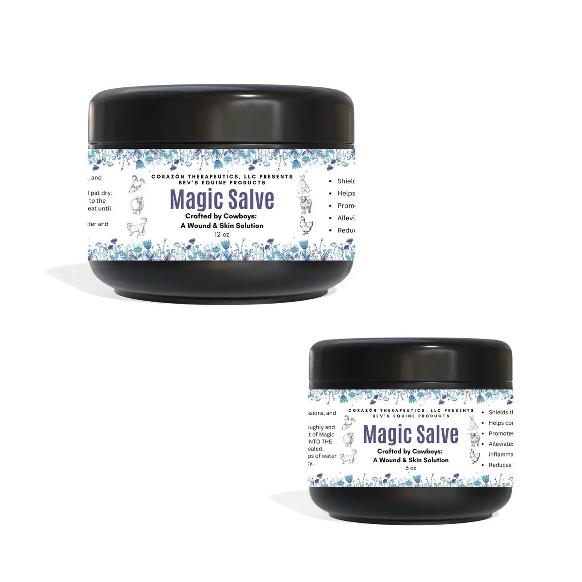 Wound Salve - For Horses, Pets, Livestock & People - Calendula, Pain Relief, Shields Abrasions, Stops Infections, Promotes Scabbing, Reduces Inflammation & Scarring, Vet-Approved - Bev's Magic Salve- First Aid