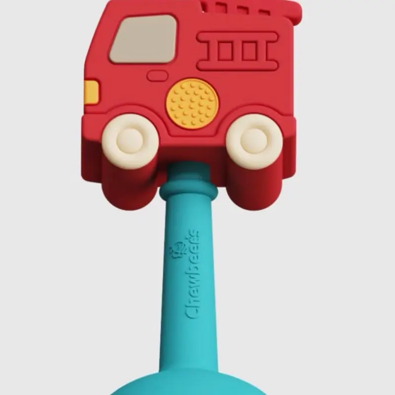 Chewbee's Fire Truck Teething Toy for Babies 3-6 Months, Silicone Teether
