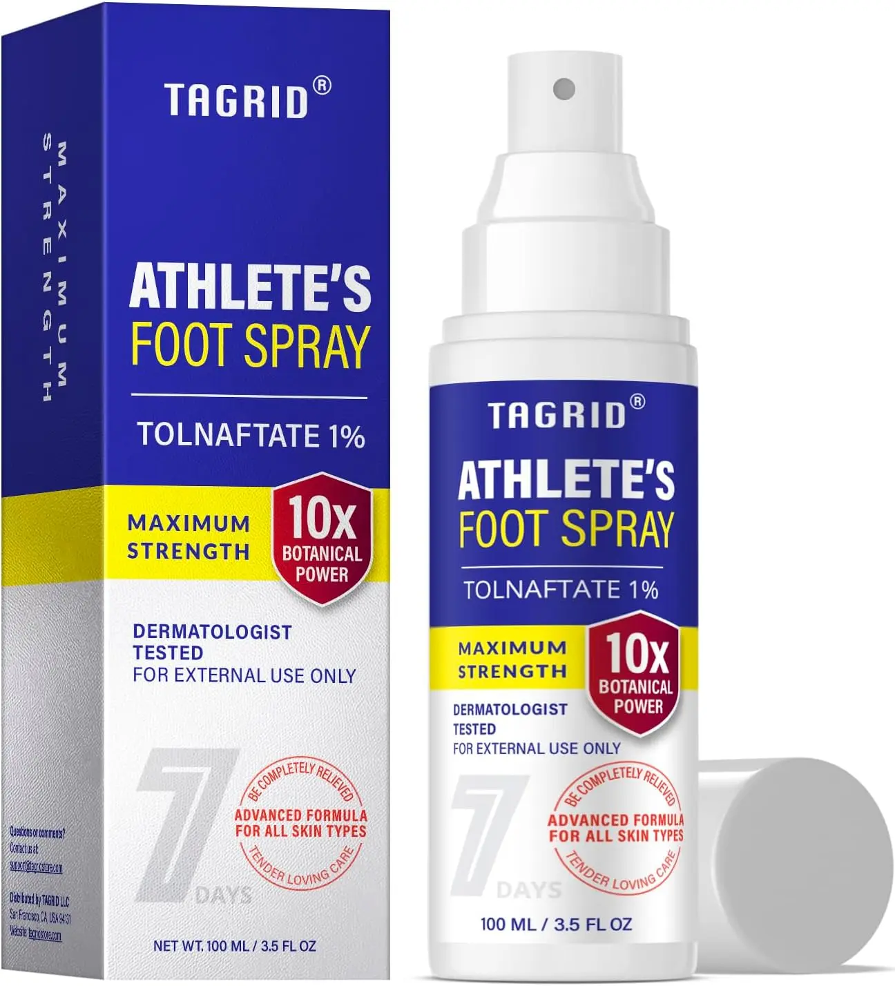 TAGRID Athletes Foot Treatment: Maximum Strength Antifungal Spray for Athletes Foot Fungus Jock Itch Ringworm Treatment for Humans - Anti Itch Spray for Itchy Skin Relief (3.5 Fl Oz (Pack of 1))
