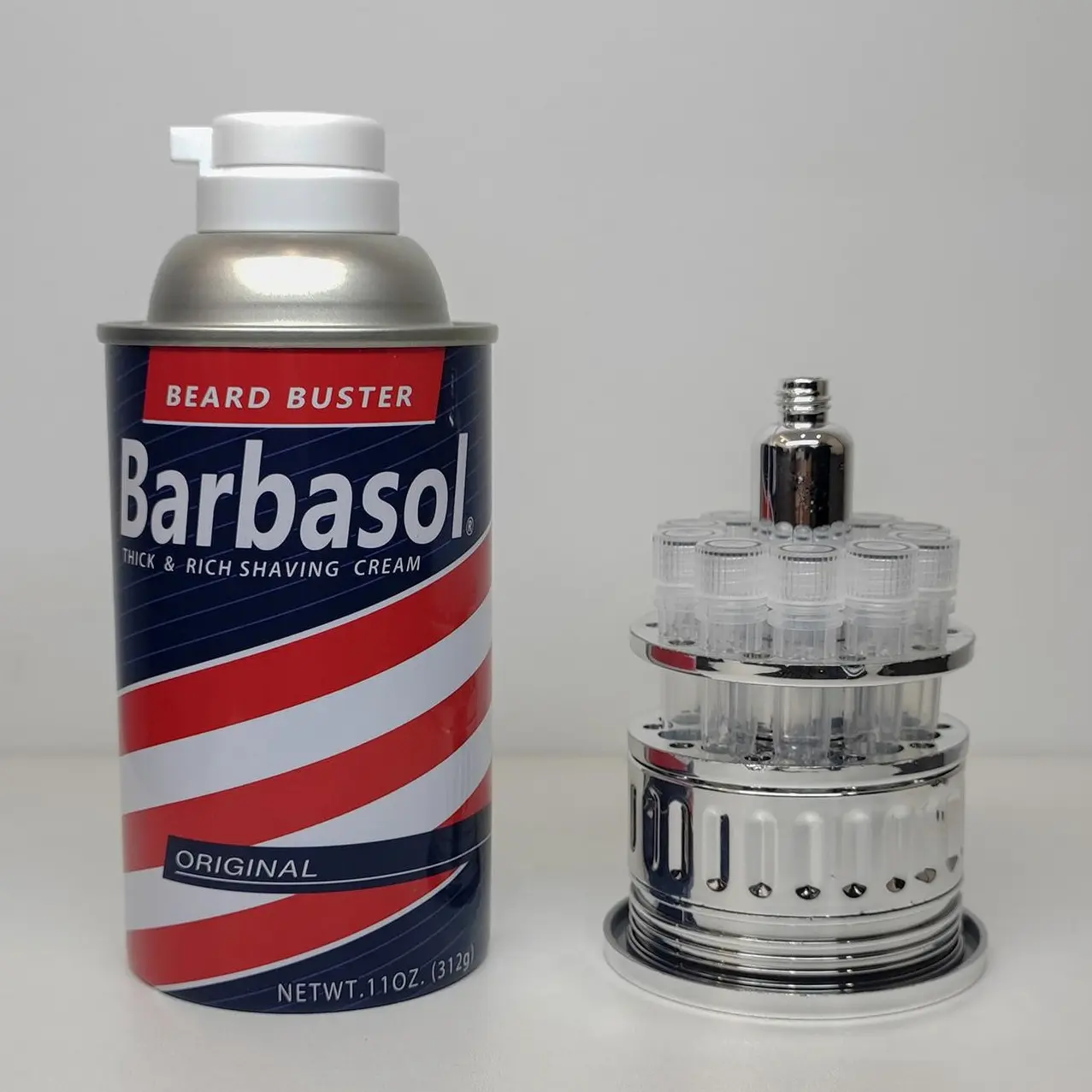 Upgraded Electroplated Jurassic Park Inspired Dinosaur DNA Barbasol Canister Freezer Jar - Unique Movie Memorabilia, Cool Stuff for Room, Guys' Gift, Home Decor Room Accessories, Halloween Desk Shelf Accent, Display Piece