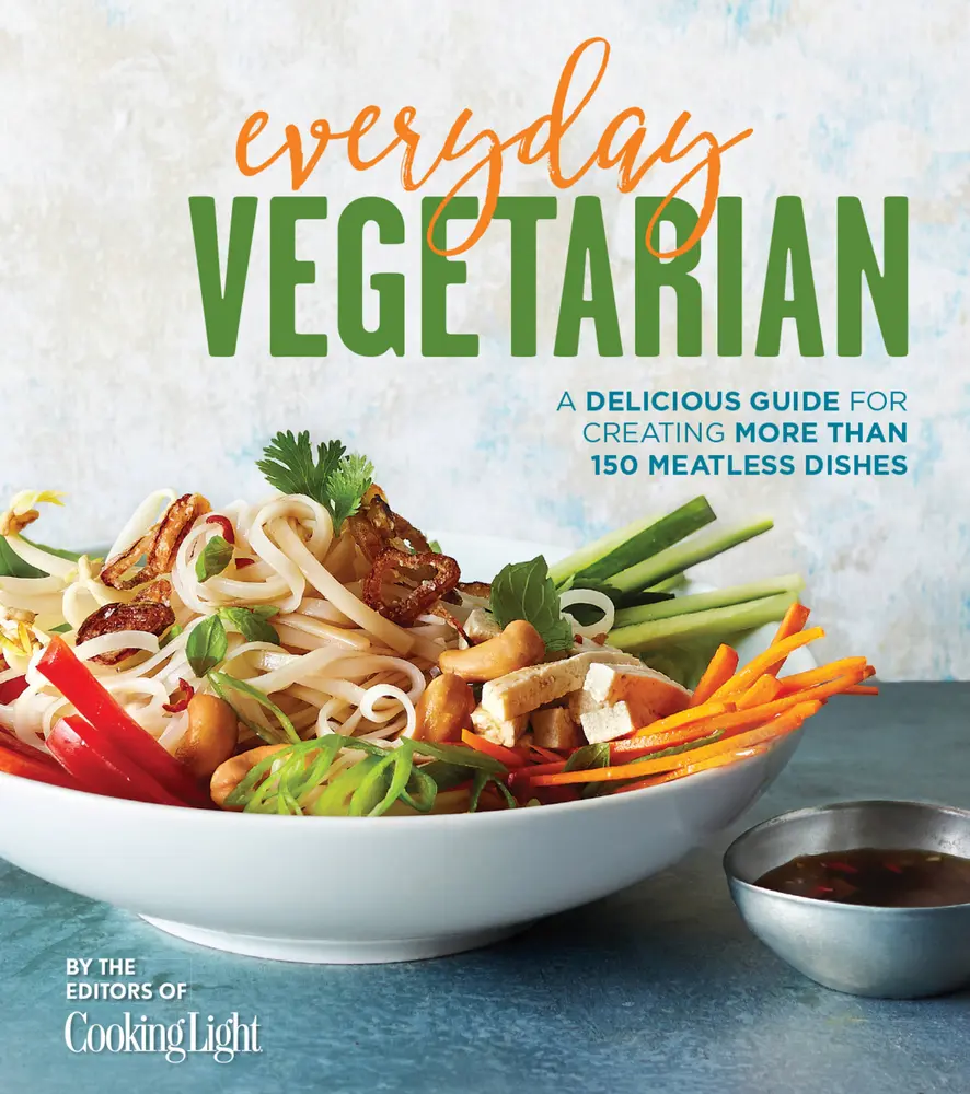 Used Paperback Book - Everyday Vegetarian: A Healthy Cookbook with 150+ Vegetarian Meals, Complete Nutritional Information, 352pp & Seasonal Produce Guide by The Editors of Cooking Light (English)