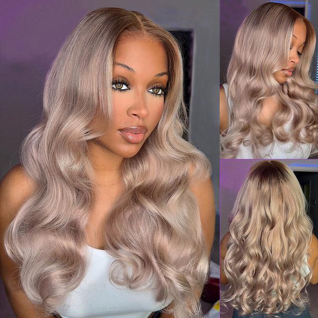 [daren]Megalook Airtouch Balayage 13x6 Three-Go Glueless Lace Frontal Pull Go Wigs Brown to Honey Blonde Silky Straight Ombre Pre-All Wigs 100% Human Hair Wig 320℉ Heat Resistant