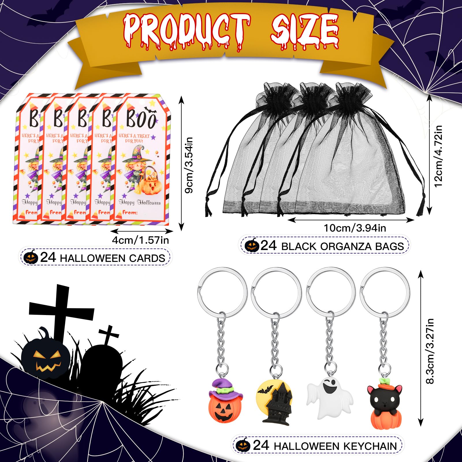 [Christmas Favors] 24 Set Christmas Keychain with Candy Bag Christmas Stocking Idea Christmas Party Favors Classroom Prizes & Exchange Gift Bulk Gifts for Students Back to School Keychain